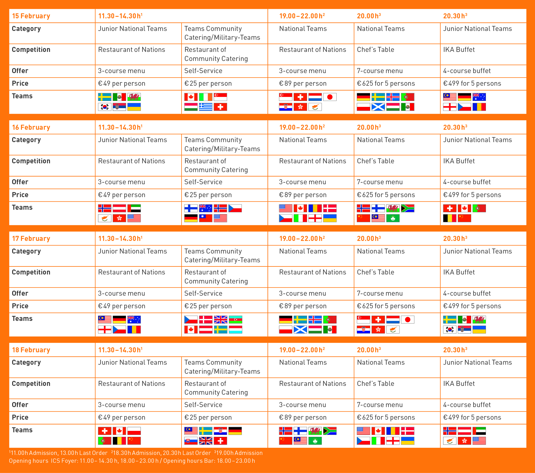 Information For Visitors Ika Culinary Olympics