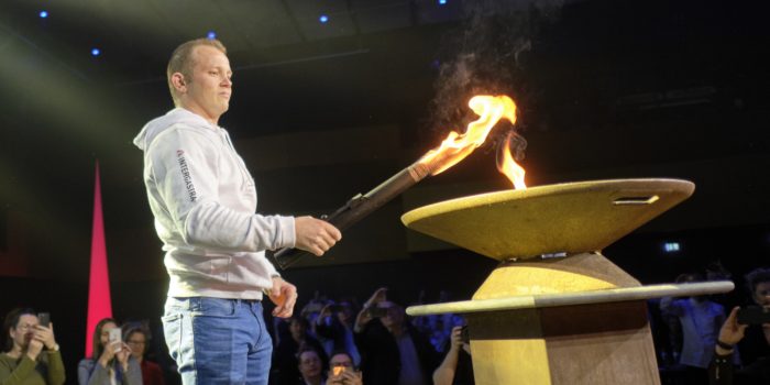 Fabian Hambüchen lights up the Olympic Flame. Photo: IKA/Culinary Olympics