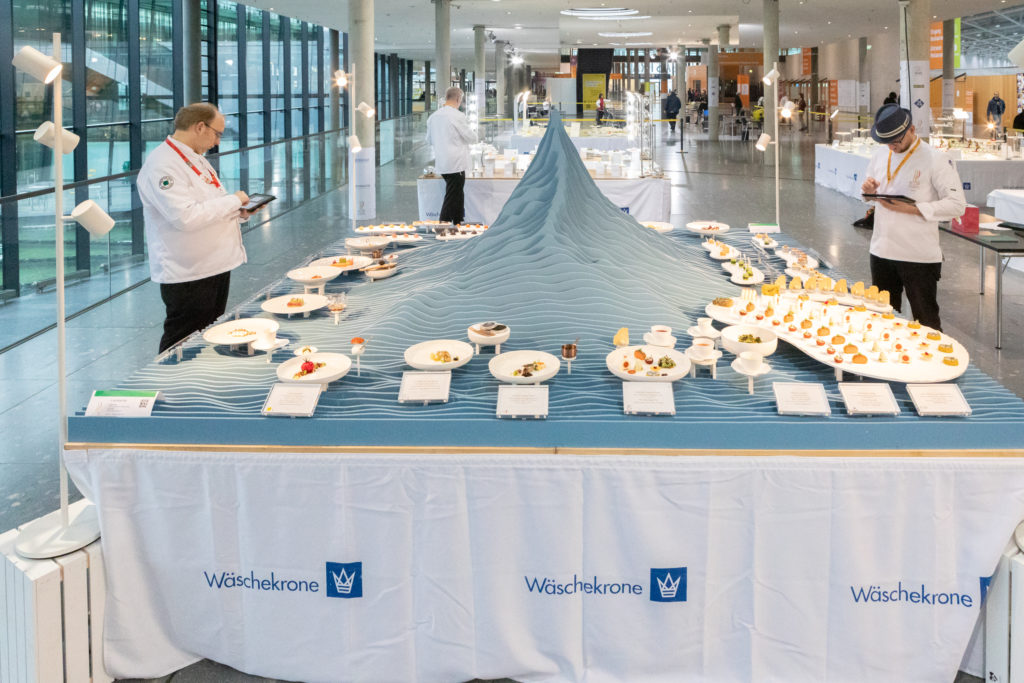 Swiss mountain top: The Lucerne team's table setup