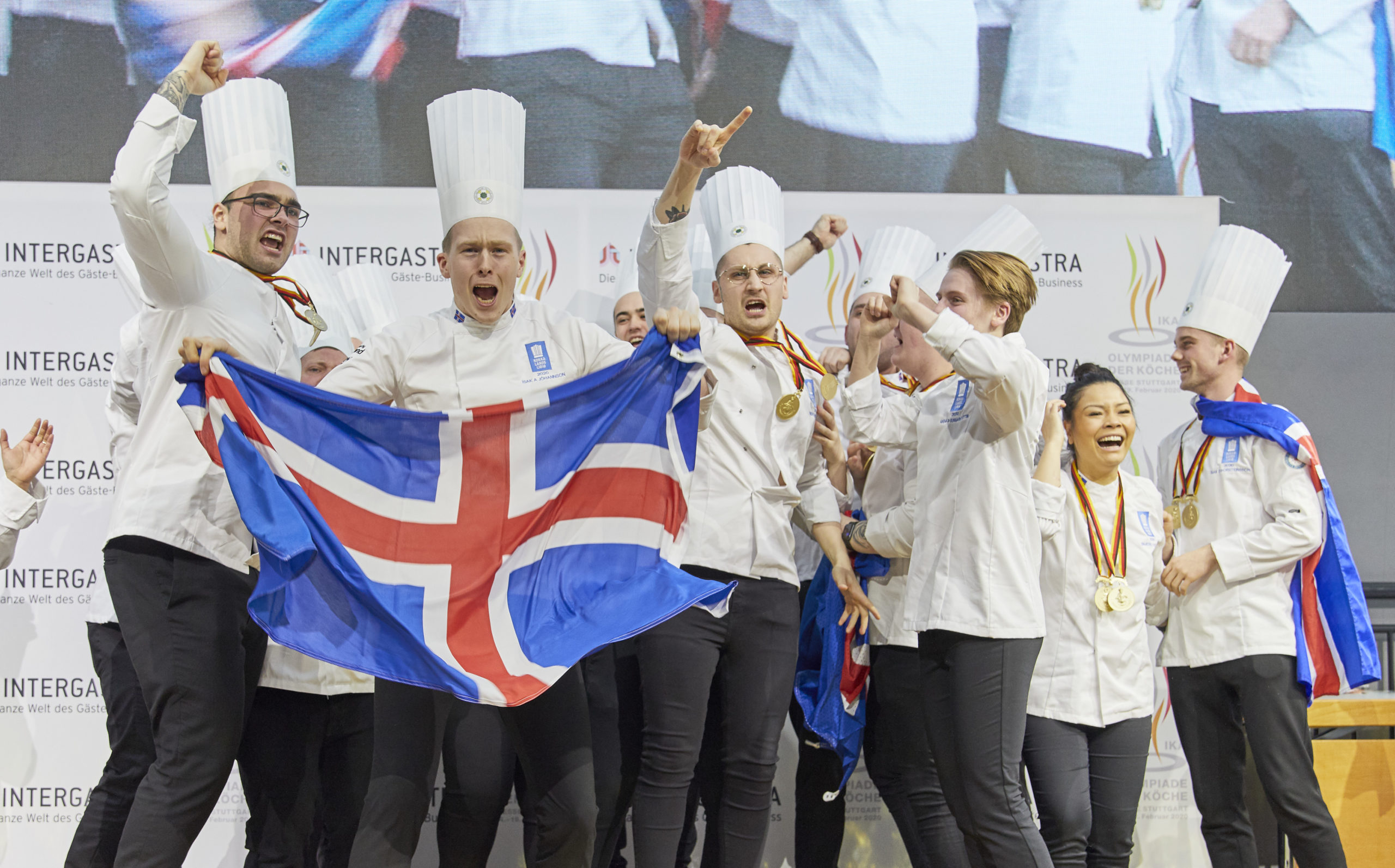 Gemeinsam gewinnen: Das drittplatzierte National Team Island bei der IKA 2020.